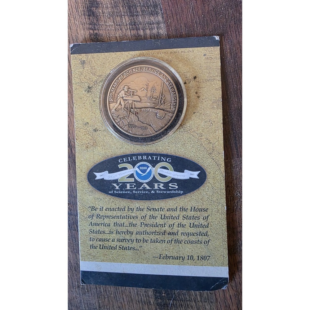 Surveying commemorative coin, NOAA 200‎ years from 2007